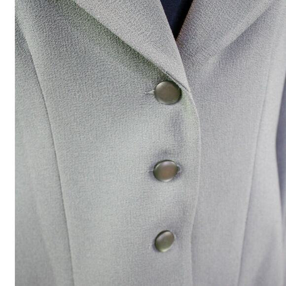 Linda Lundstrom Sage Green Gray Blazer Jacket Short Minimalist Office - Picture 3 of 5